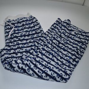 blue and white animal print lounge pant